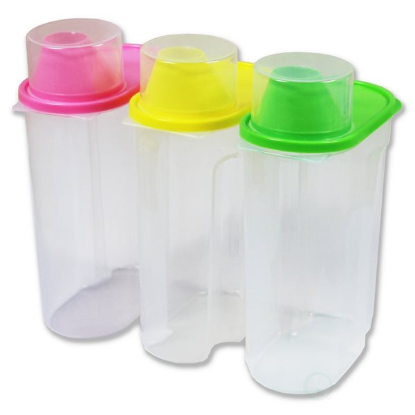 Basicwise 6.7-in x 10.9-in Clear Plastic Food Storage Container - 3-Piece