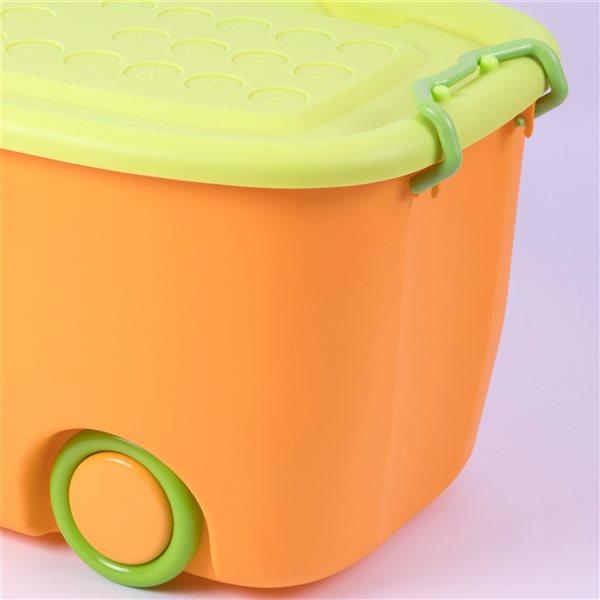 Basicwise 18.5-in Orange Rectangular Toy Box