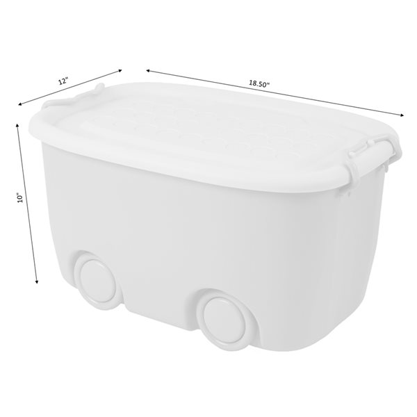 Basicwise 18.5-in Orange Rectangular Toy Box