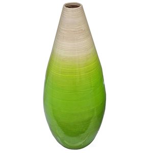 Uniquewise 15-in x 6-in Green Bamboo Vase