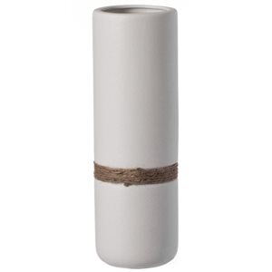 Uniquewise 11-in x 3.5-in White Ceramic Vase
