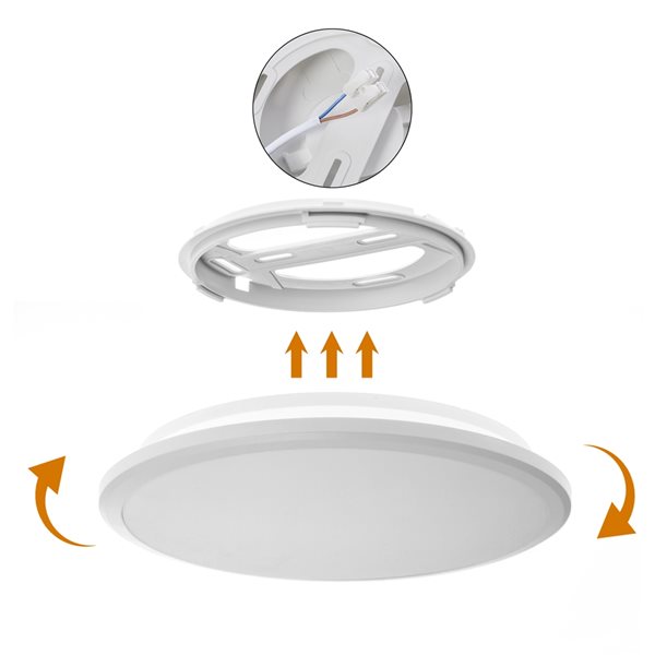 Quickway Imports 15.5-in White Contemporary/Modern LED Flush Mount Light