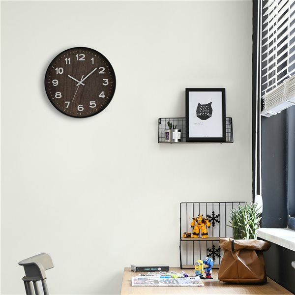 Quickway Imports 12-in Brown Analog Round Wall Standard Clock