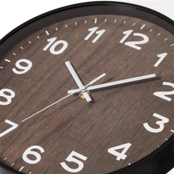 Quickway Imports 12-in Brown Analog Round Wall Standard Clock