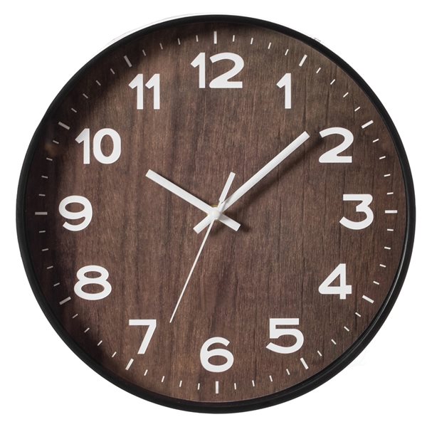 Quickway Imports 12-in Brown Analog Round Wall Standard Clock