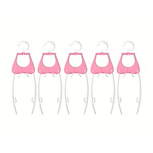 Basicwise Pink Plastic Foldable Clothes Hangers - 5-Pack