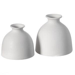 Uniquewise 5-in x 5.5-in White Ceramic Vases - Set of 2