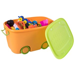 Basicwise 22-in Orange Rectangular Toy Box