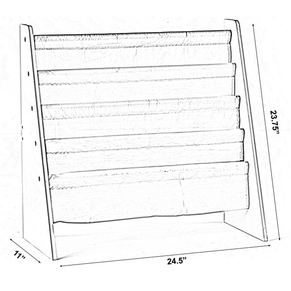 Basicwise Multicolour Wood 4-Tier Kids Bookcase