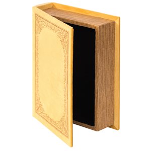 Vintiquewise 7-in W x 9-in H x 2-in D Yellow Wooden Book Shaped Box