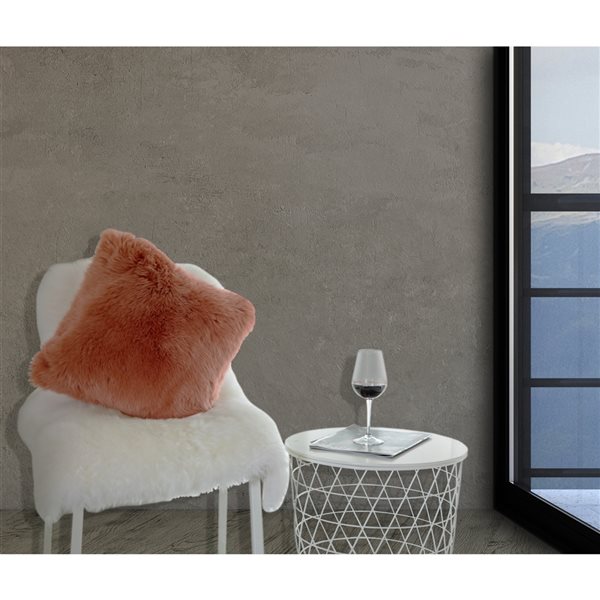 Deerlux 16-in x 16-in Coral Lamb Fur Indoor Decorative Cushion Cover