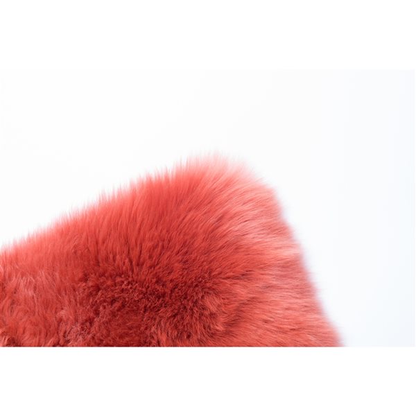 Deerlux 16-in x 16-in Coral Lamb Fur Indoor Decorative Cushion Cover