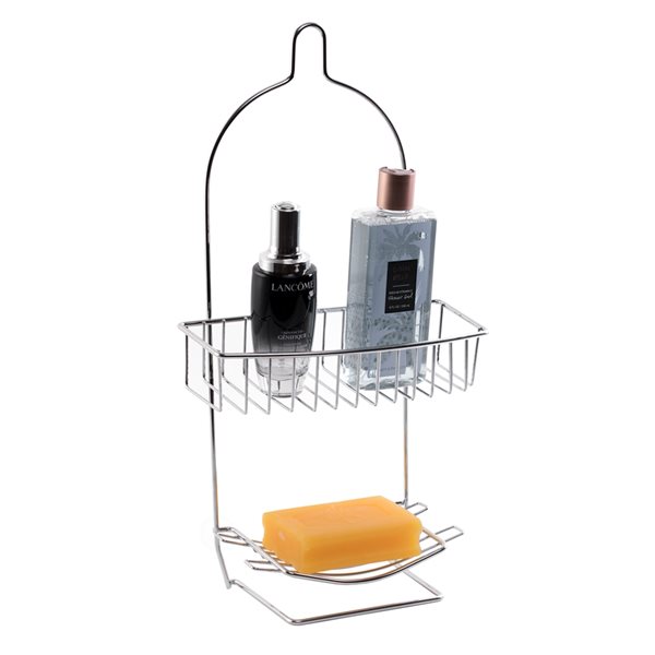 Basicwise 17.75-in Aluminum Chrome Hanging Shower Caddy