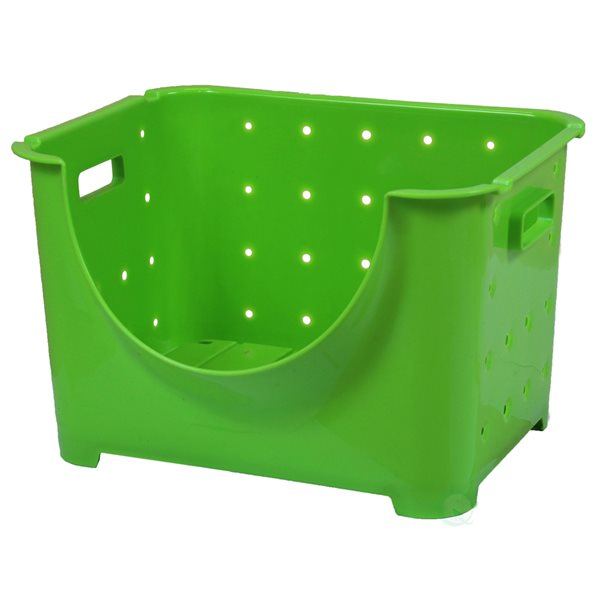 Basicwise 10.3-in W x 9.1-in H x 11.1-in D Green Plastic Bin