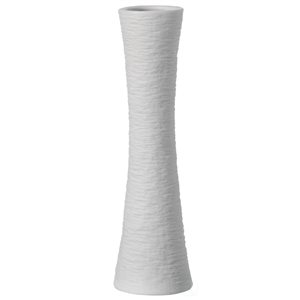 Uniquewise 8-in x 2.5-in White Ceramic Hourglass Vase