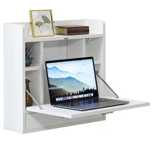 Basicwise 6.75-in White Modern/contemporary Wall Mounted Floating Desk