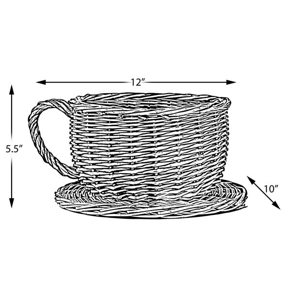 Wickerwise Coffee Mug Shaped Wicker Basket