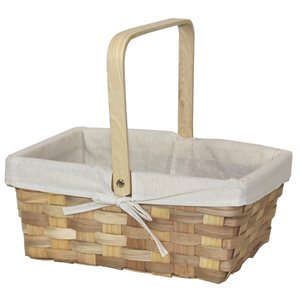 Vintiquewise 12-in W x 5.5-in H x 8.25-in D Brown Woodchip Picnic Basket with White Lining