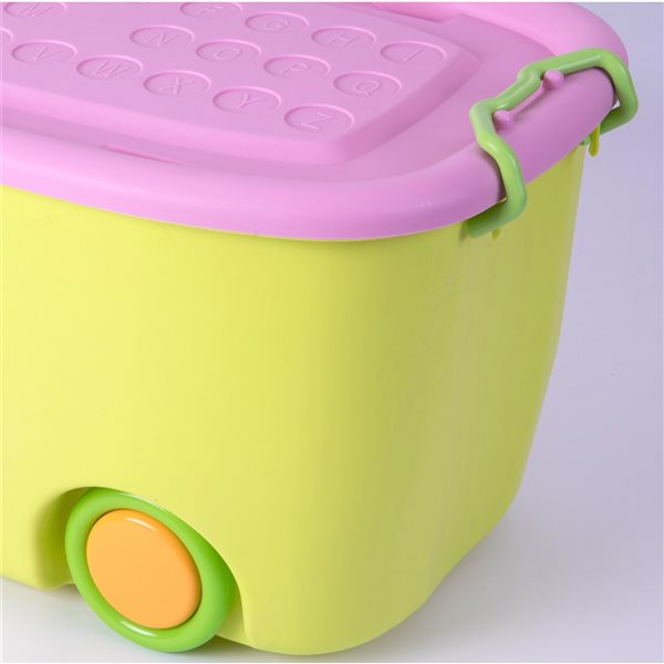 Basicwise 22-in Yellow Rectangular Toy Box
