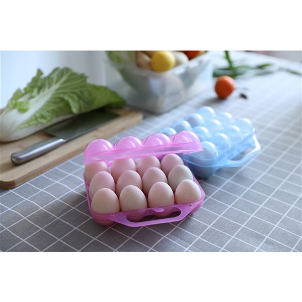 Basicwise Pink and Blue Plastic Egg Tray - 2-Piece