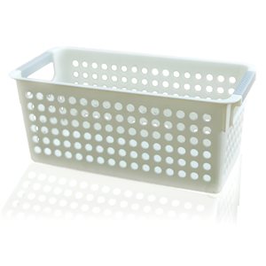 Basicwise 11.5-in W x 5-in H x 5.35-in D White Plastic Basket