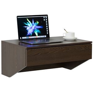 Basicwise 28.5-in Brown Modern/contemporary Wall Mounted Floating Desk with Drawer