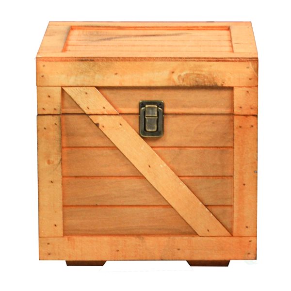 Vintiquewise 8.5-in x 8.5-in Light Brown Storage Chest
