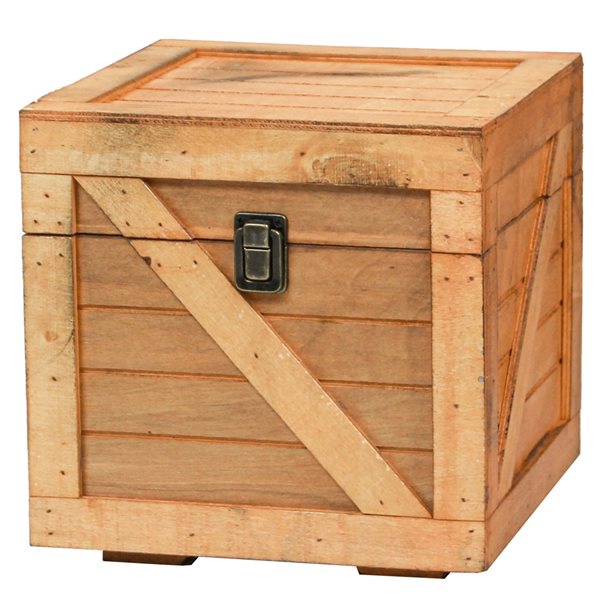 Vintiquewise 8.5-in x 8.5-in Light Brown Storage Chest