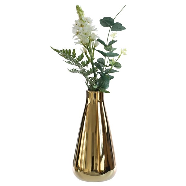 Fabulaxe 10-in x 5-in Gold Ceramic Vase QI004056.L | RONA