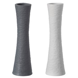 Uniquewise 8-in x 2.5-in White Ceramic Hourglass Vases - Set of 2