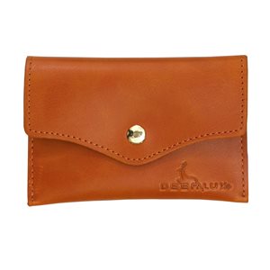 Deerlux 4.5-in W x 3-in H Brown Faux Leather Card Holder