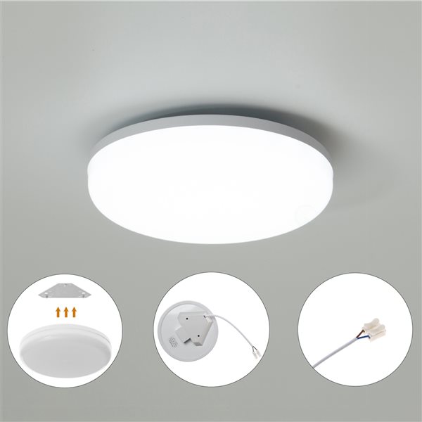 Quickway Imports 6-in White Contemporary/Modern LED Flush Mount Light