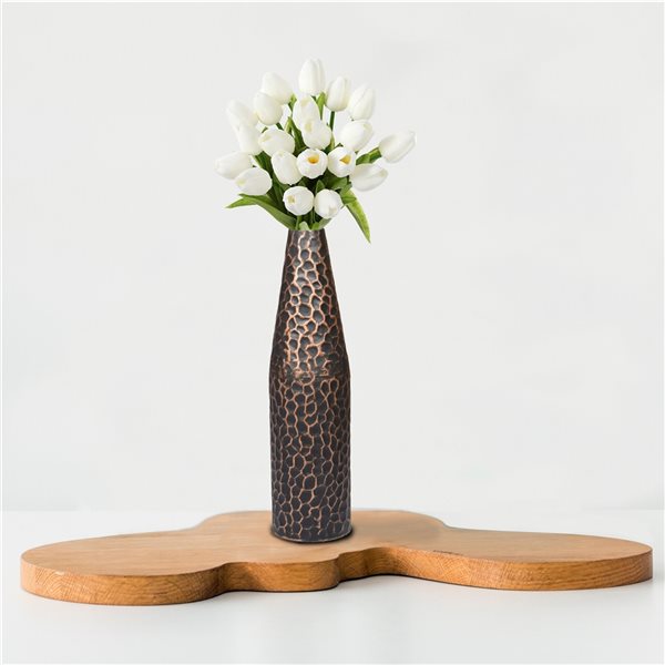 Uniquewise 18-in x 4.75-in Bronze Iron Vase