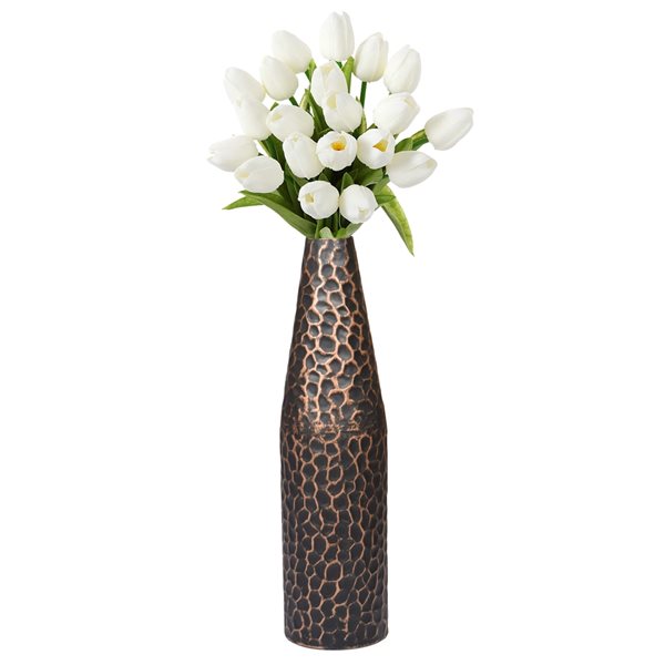 Uniquewise 18-in x 4.75-in Bronze Iron Vase