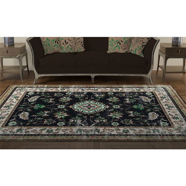 Deerlux 3-ft x 5-ft Cream Rectangular Indoor Rug
