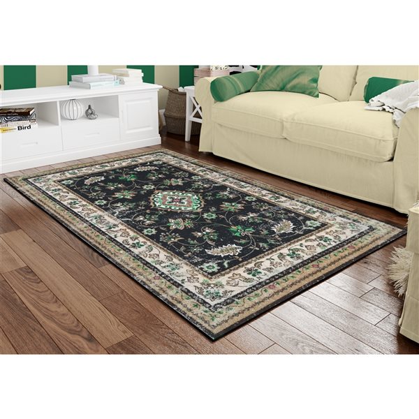 Deerlux 3-ft x 5-ft Cream Rectangular Indoor Rug