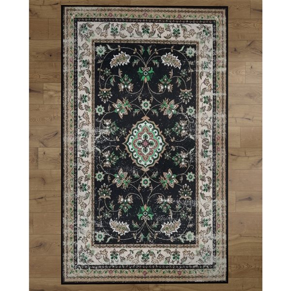 Deerlux 3-ft x 5-ft Cream Rectangular Indoor Rug