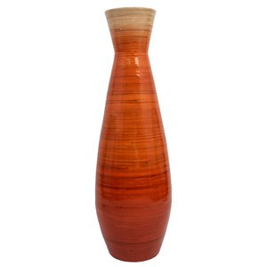 Uniquewise 31.5-in x 10.25-in Orange Bamboo Vase