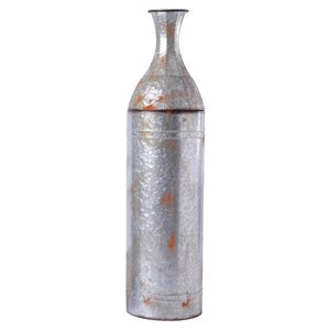 Vintiquewise 43.25-in x 11-in Grey Galvanized Metal Vase