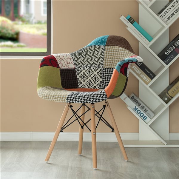 Fabulaxe Mid-Century Multicoloured Accent Chair