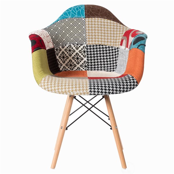Fabulaxe Mid-Century Multicoloured Accent Chair