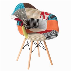Fabulaxe Mid-Century Multicoloured Accent Chair