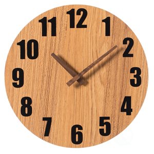 Horloge murale analogique ronde par Quickway Imports, brun clair