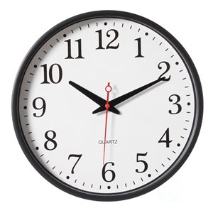 Quickway Imports 12-in Black/White Analog Round Wall Standard Clock