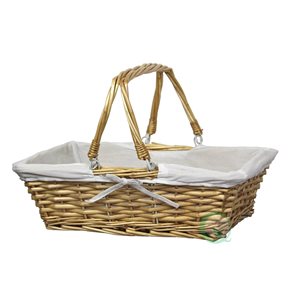 Vintiquewise Rectangular Basket with White Fabric Liner