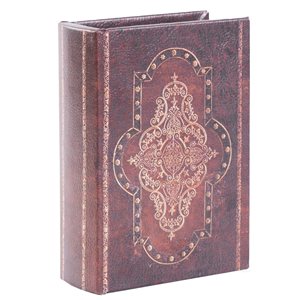 Boîte en forme de livre en bois Vintiquewise brun de 4,5 po l. x 6,5 po h. x 2 po p.