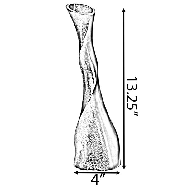 Vase irrégulier Uniquewise en aluminium noir de 13,25 po x 4 po