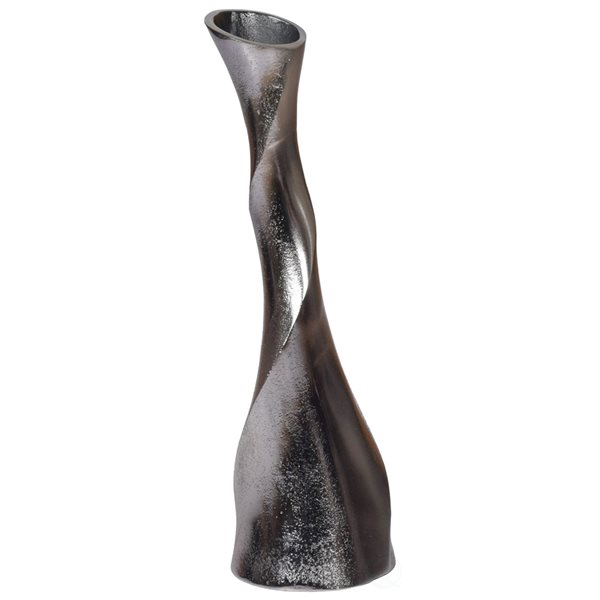 Uniquewise 13.25-in x 4-in Black Aluminum Irregular Vase QI004135 | RONA