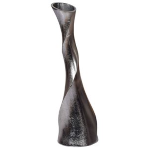 Uniquewise 13.25-in x 4-in Black Aluminum Irregular Vase