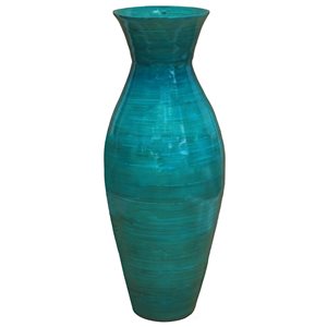 Uniquewise 20.5-in x 8.5-in Blue Bamboo Vase